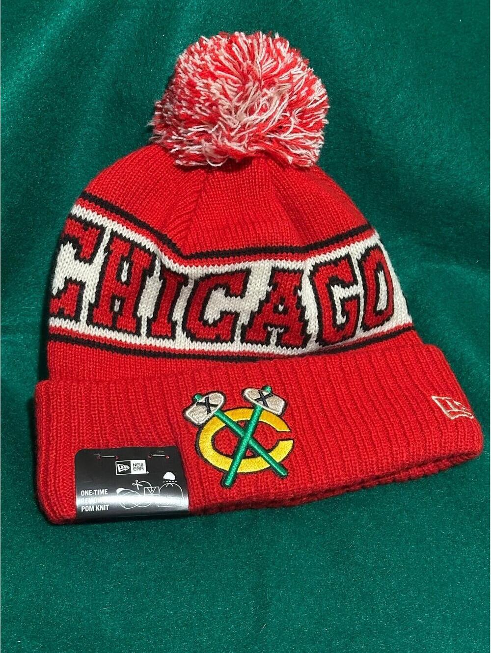 NHL Chicago Blackhawks New Era Red Knit Beanie with Fleece Lining OSFM MSRP $34